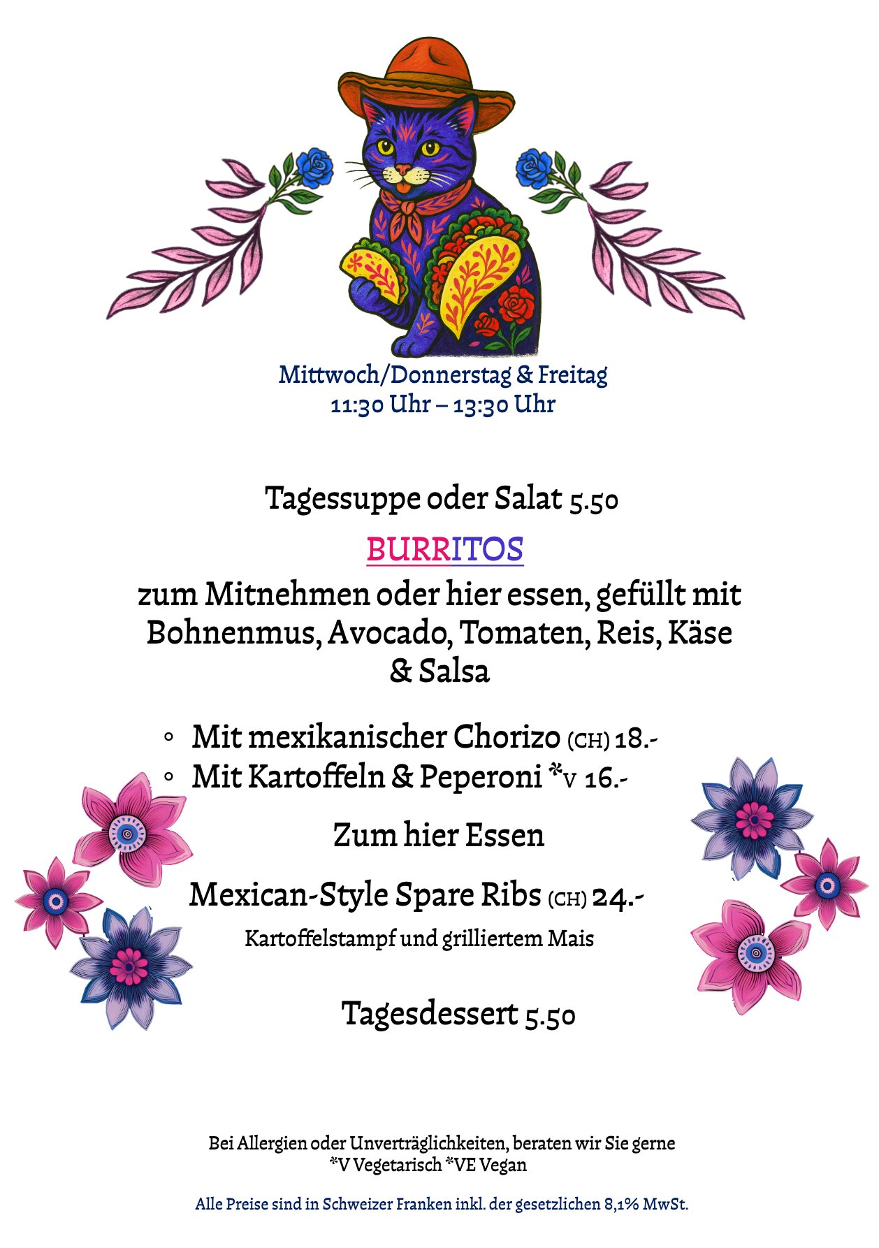 Aktuelles Mittagsmenü